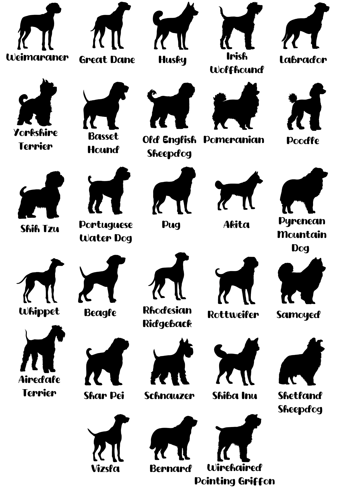 Car Dog Name Decal Bold - CHOOSE YOUR BREED!