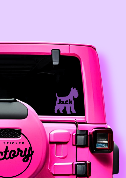 Car Dog Name Decal Bold - CHOOSE YOUR BREED!