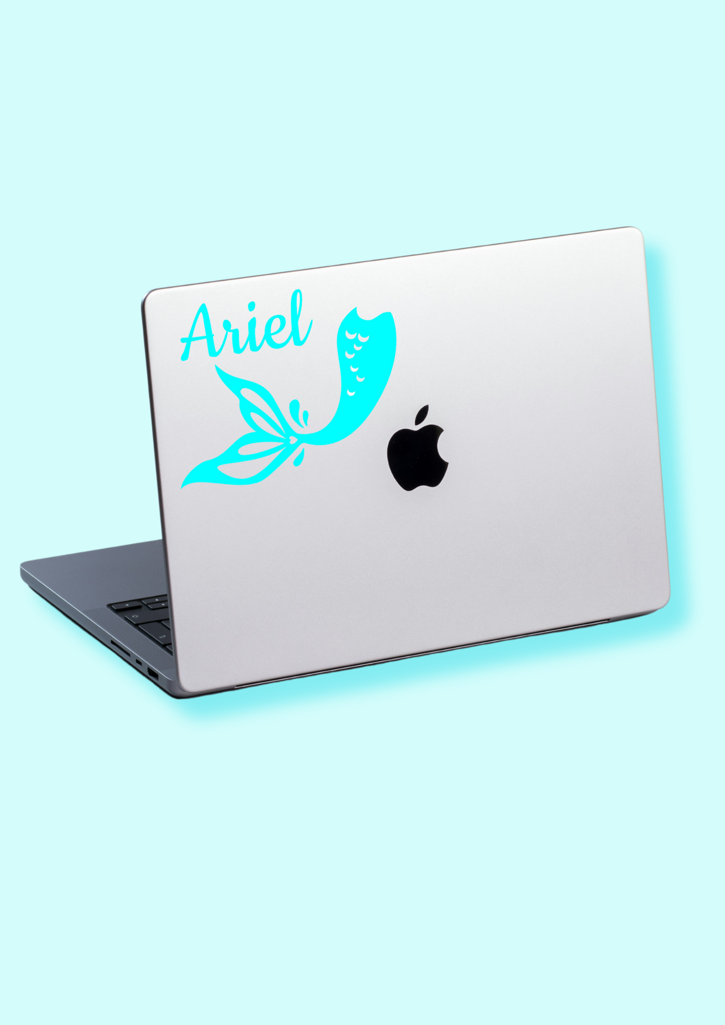 Mermaid laptop name label