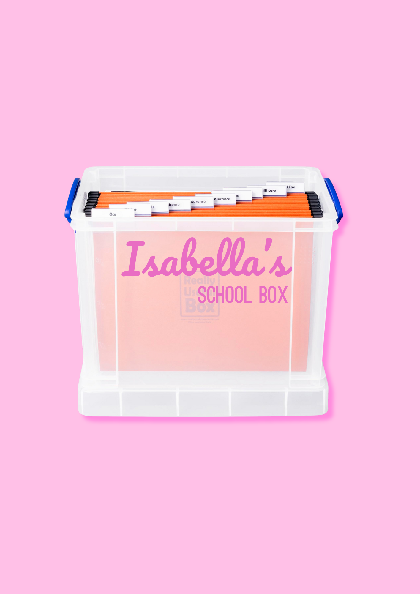 Custom Name Label - School Box Label Cursive