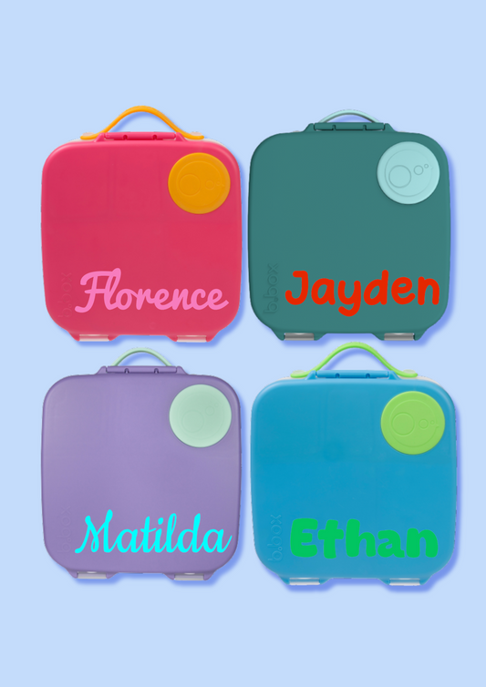 Custom Name Label To Fit B Box LARGE lunchbox