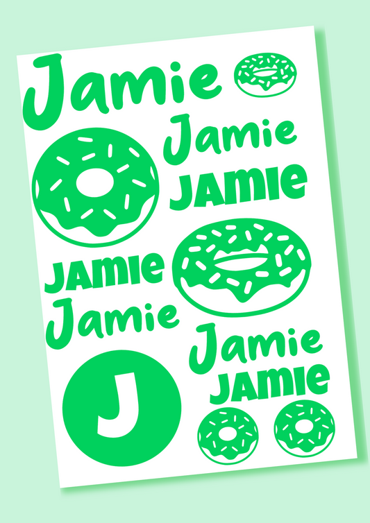 Name Label Sheet - Donuts